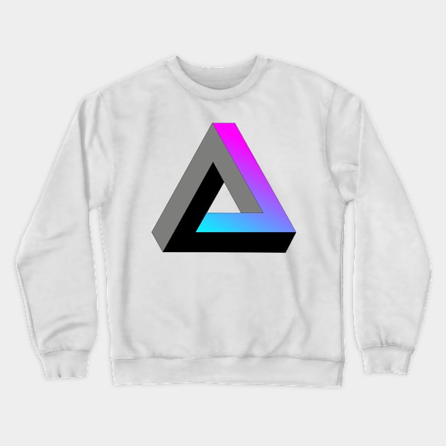 Impossible triangle with cyan to magenta gradient Crewneck Sweatshirt by TRIME